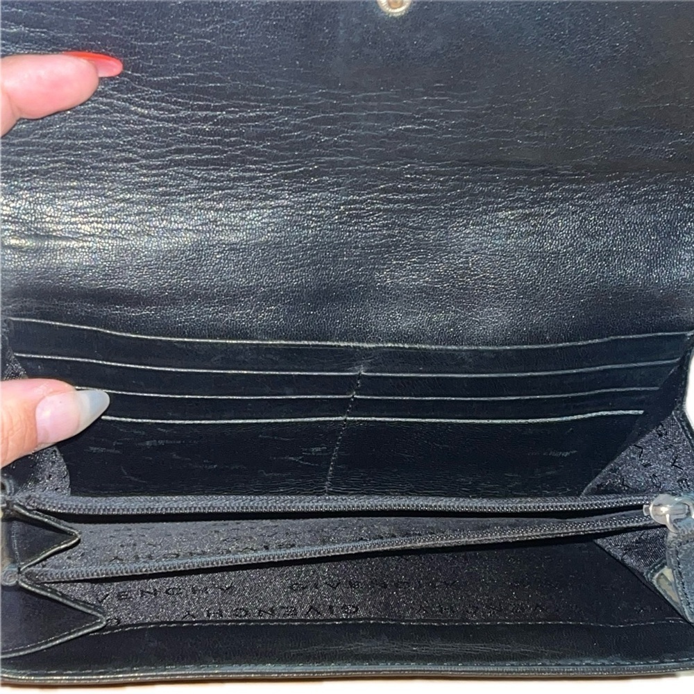 Rare Givenchy Monogram Women’s Long Canvas Wallet, Black/Gray Monogram - Picture 9 of 10